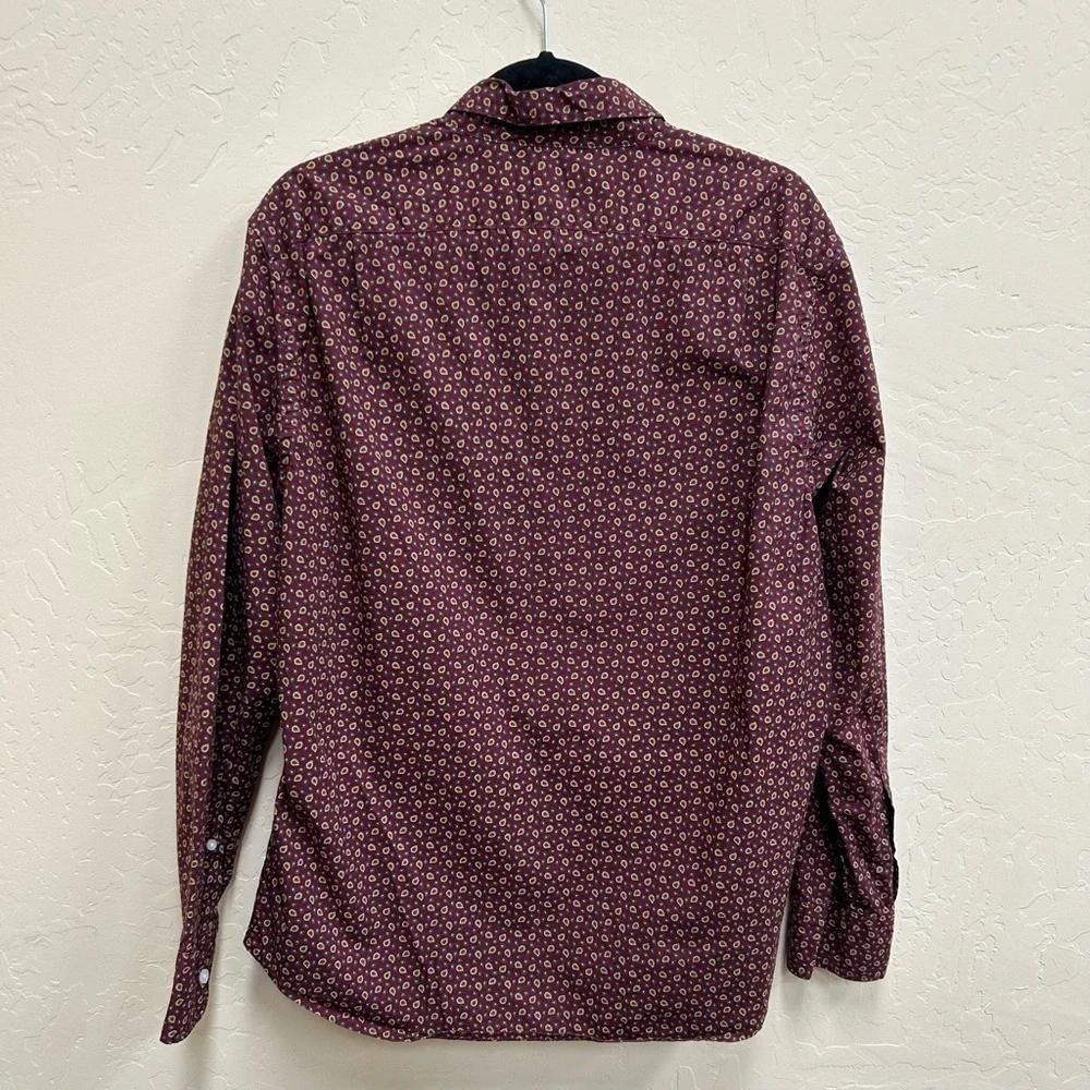 J. Crew Men's Slim Untucked Paisley Button Down Shirt Flex Washed Size:Large